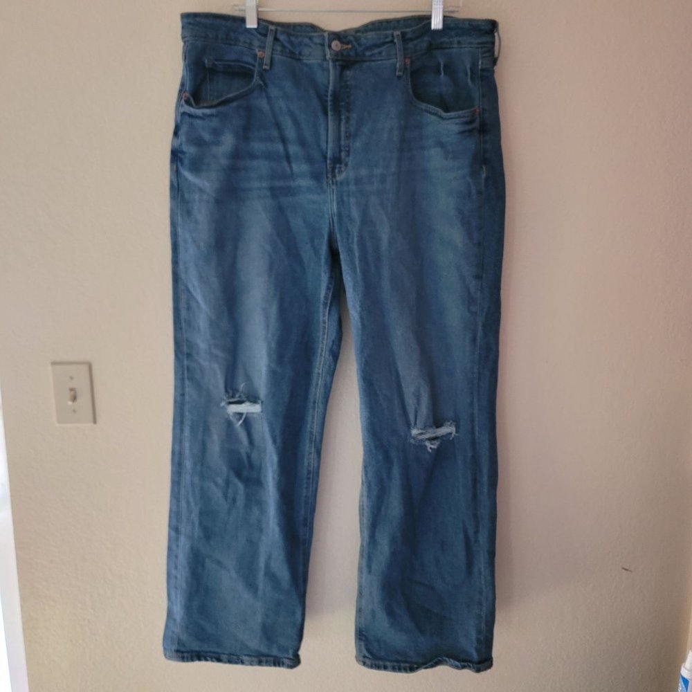 Old Navy Blue Sky High Wide Leg Jeans Size 18